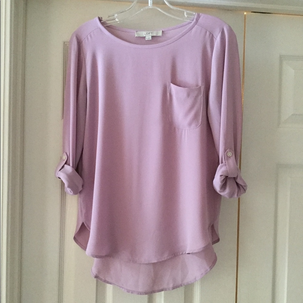 EUC Loft roll sleeve blouse